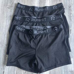 NWOT Three  Black Run-hit Dri Fit Athletic Workout Shorts Womens  Size Large